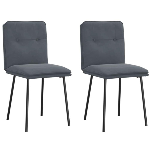 Sillas de comedor 2 unidades terciopelo gris oscuro Sillas de comedor 2 unidades terciopelo gris oscuro D
