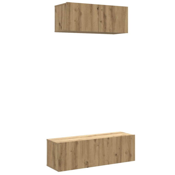 Mueble para TV de pared madera contrachapada artesanal 2 piezas M 2