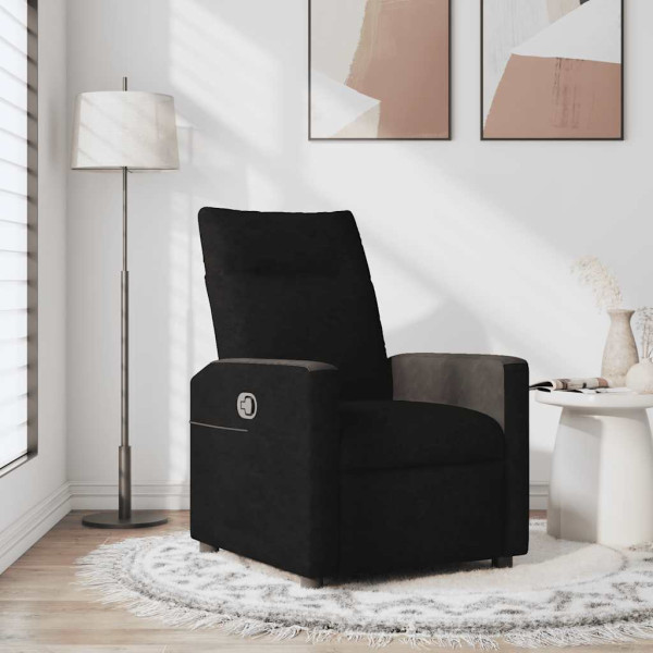 Sillón reclinable de tela negro Sillón reclinable de tela negro D