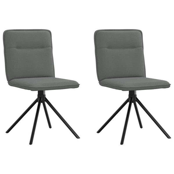 Sillas de comedor 2 unidades tela gris oscuro Sillas de comedor 2 unidades tela gris oscuro D