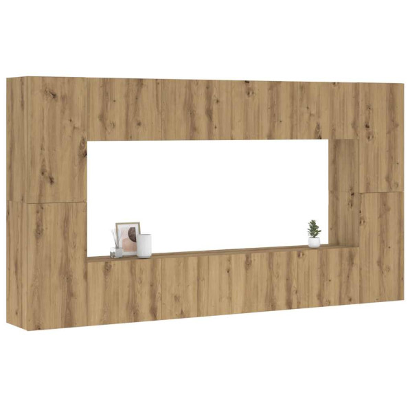 Muebles de TV de pared 8 uds madera ingeniería roble artesanal Muebles de TV de pared 8 uds madera ingeniería roble artesanal D
