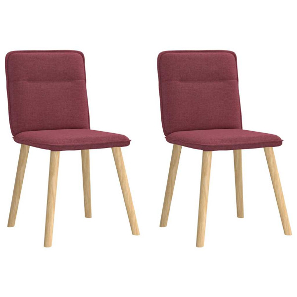 Sillas de comedor 2 unidades tela rojo tinto Sillas de comedor 2 unidades tela rojo tinto D