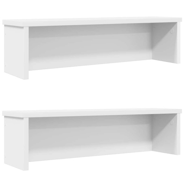 Estantes de cocina apilables 2 uds blanco 50x15x16 cm Estantes de cocina apilables 2 uds blanco 50x15x16 cm D
