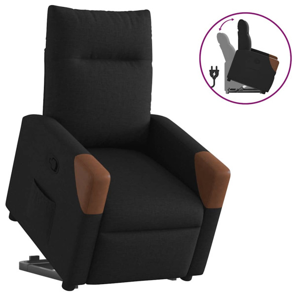 Sillón reclinable elevable tela negro D