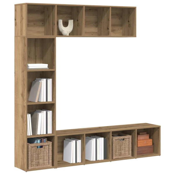 Estanterías para libros 3 uds madera ingeniería roble artesanal Estanterías para libros 3 uds madera ingeniería roble artesanal D