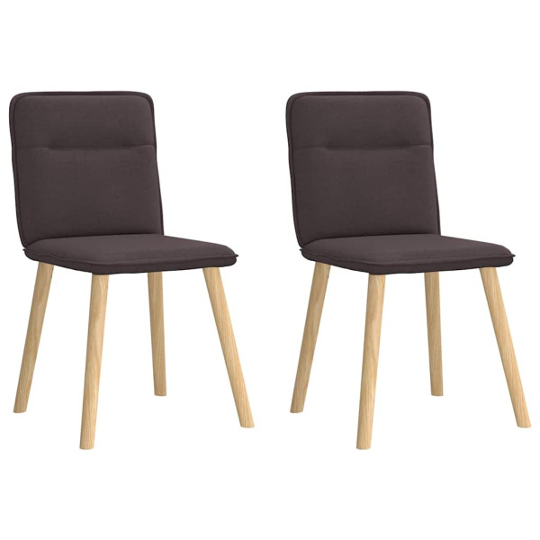 Sillas de comedor 2 unidades tela marrón oscuro Sillas de comedor 2 unidades tela marrón oscuro D