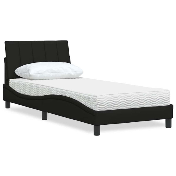 Cama con colchón tela negro 90x190 cm Cama con colchón tela negro 90x190 cm D