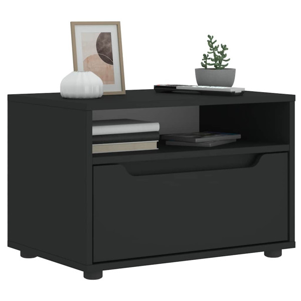 Mueble de TV VISNES negro 60x40x38 cm madera de ingeniería Mueble de TV VISNES negro 60x40x38 cm madera de ingeniería D