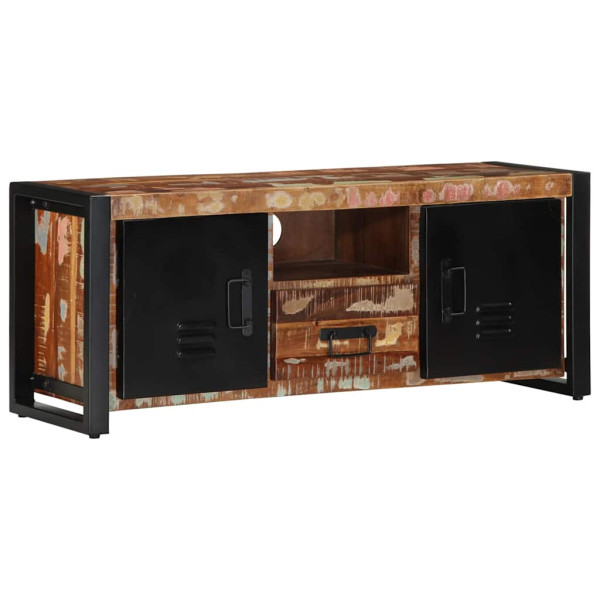 Mueble de TV madera maciza reciclada 100x30x40 cm Mueble de TV madera maciza reciclada 100x30x40 cm D