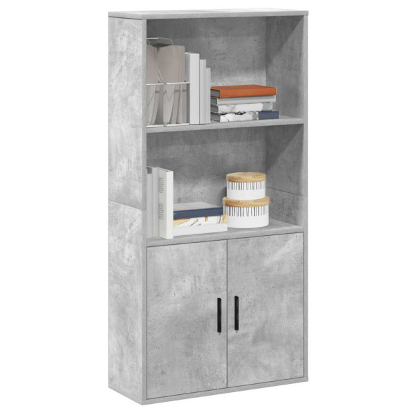 Estantería de madera de ingeniería gris hormigón 60x24x120 cm D
