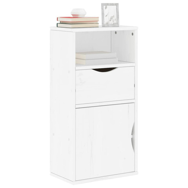 Mueble auxiliar con cajón ODDA blanco 40x24x79 cm madera pino Mueble auxiliar con cajón ODDA blanco 40x24x79 cm madera pino D