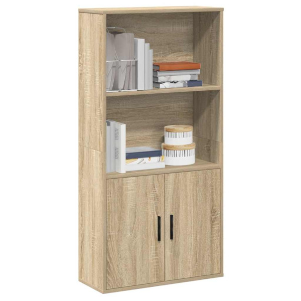 Estantería de madera de ingeniería roble sonoma 60x24x120 cm D