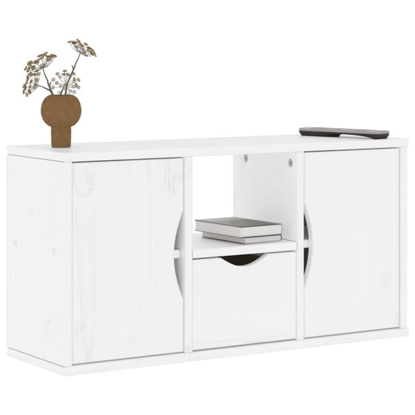 Mueble para TV con cajón ODDA blanco 79x24x40.5 cm madera pino Mueble para TV con cajón ODDA blanco 79x24x40.5 cm madera pino D