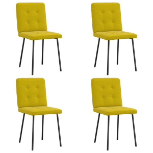 Sillas de comedor 4 unidades terciopelo amarillo D