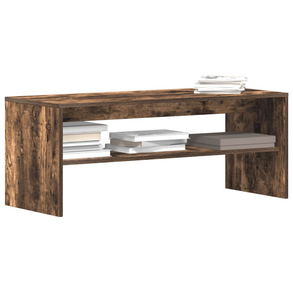 Mueble de TV madera contrachapada roble ahumado 100x40x40 cm Mueble de TV madera contrachapada roble ahumado 100x40x40 cm D