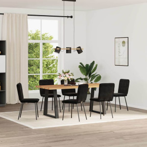 Silla de comedor 6 unidades terciopelo negro D