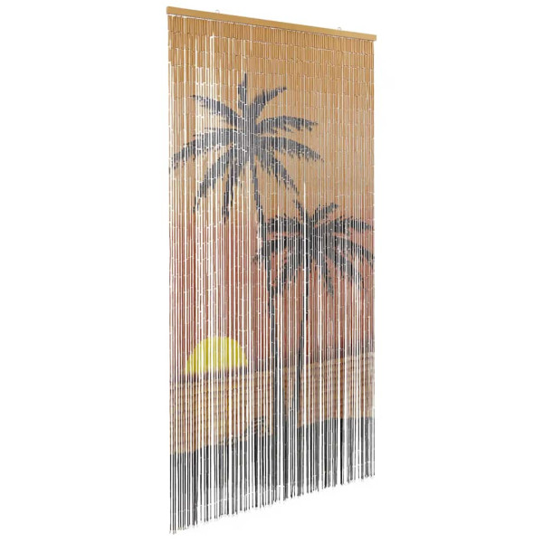 Cortina para puerta insectos estampado palmeras 100x200cm bambú D