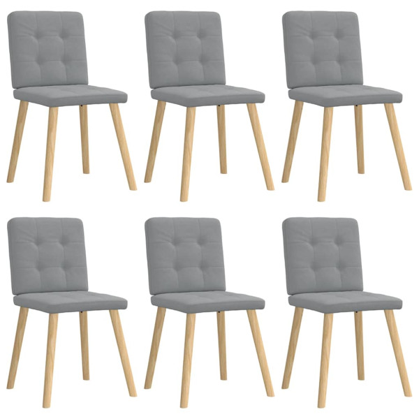 Sillas de comedor 6 unidades de tela gris claro Sillas de comedor 6 unidades de tela gris claro D