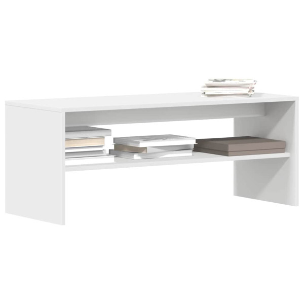 Mueble para TV madera contrachapada blanco 100x40x40 cm Mueble para TV madera contrachapada blanco 100x40x40 cm D
