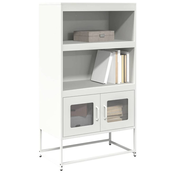 Aparador de acero blanco 68x39x123 cm Aparador de acero blanco 68x39x123 cm D