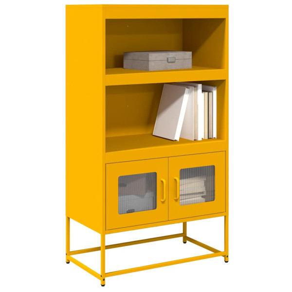 Aparador de acero amarillo mostaza 68x39x123 cm Aparador de acero amarillo mostaza 68x39x123 cm D