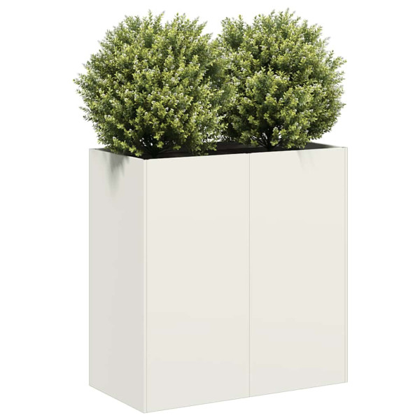 Jardinera de acero laminado en frío blanco 80x40x80 cm D