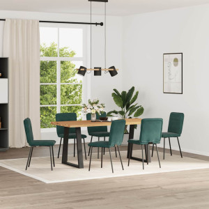 Sillas de comedor 6 unidades terciopelo verde oscuro D