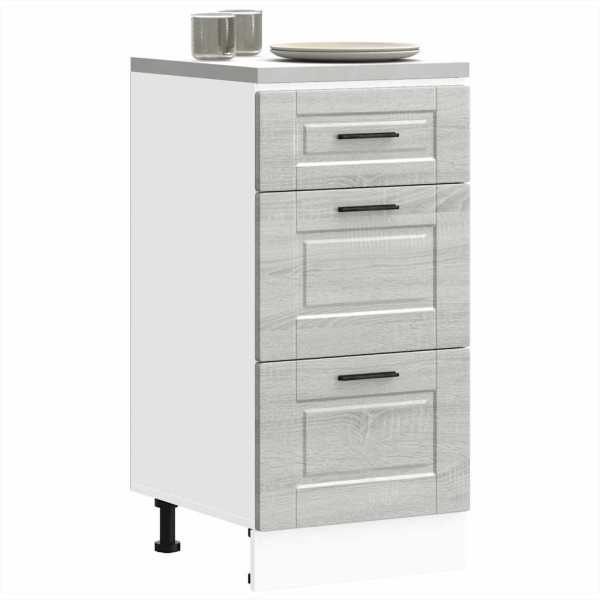 Mueble bajo de cocina porto gris sonoma madera reconstituida Mueble bajo de cocina porto gris sonoma madera reconstituida D