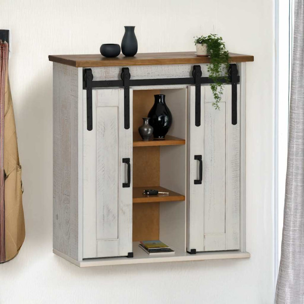 Armario colgante HALDEN 2 puerta correderas 75x22.5x70cm blanco D