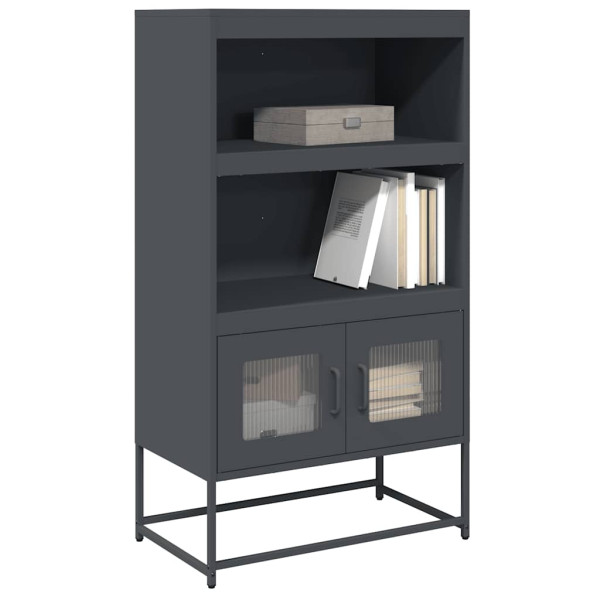 Aparador de acero gris antracita 68x39x123 cm Aparador de acero gris antracita 68x39x123 cm D