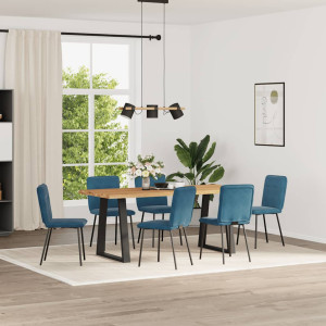 Sillas de comedor 6 unidades terciopelo azul D