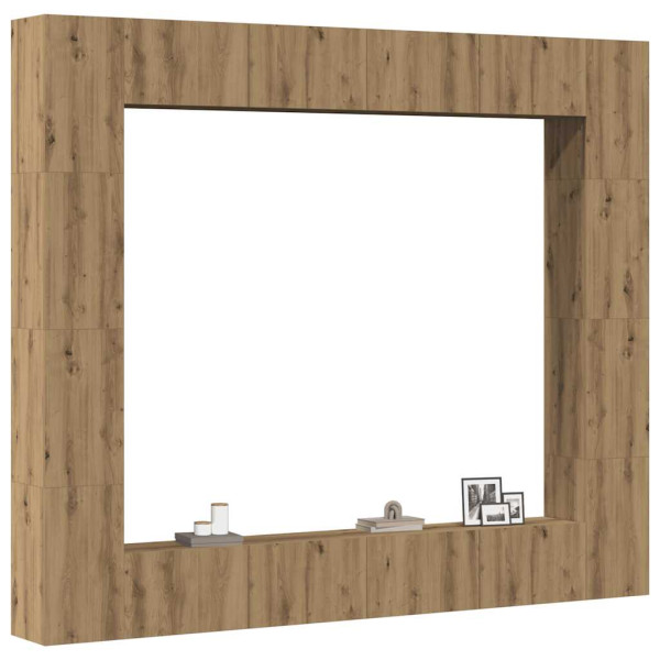 Muebles de TV de pared 8 uds madera ingeniería roble artesanal Muebles de TV de pared 8 uds madera ingeniería roble artesanal D