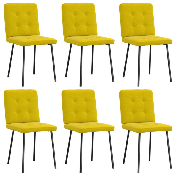 Sillas de comedor 6 unidades terciopelo amarillo D