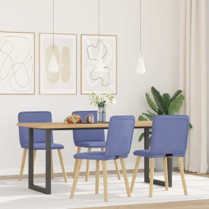 Sillas de comedor 4 uds tela azul jeans D