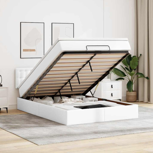 Estructura cama otomana colchón blanco puro 140x190cm Estructura cama otomana colchón blanco puro 140x190cm D