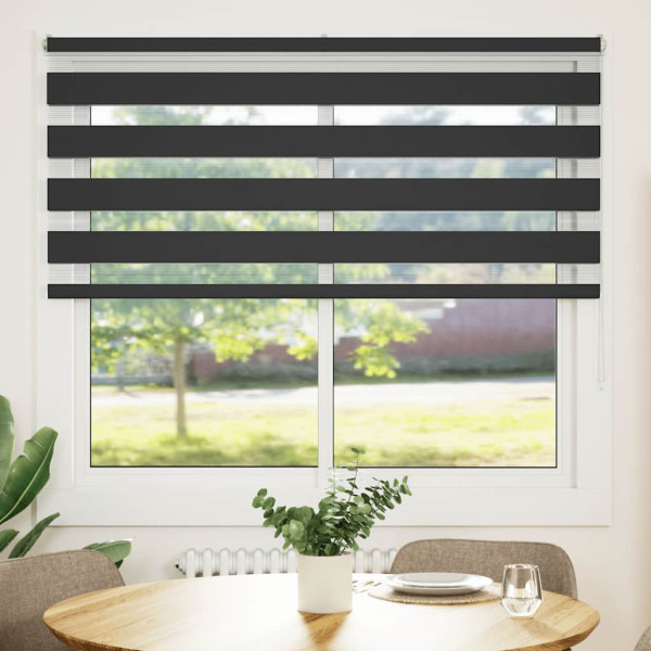 Estor cebra negro 155x100 cm tejido ancho 150.9 cm poliéster D