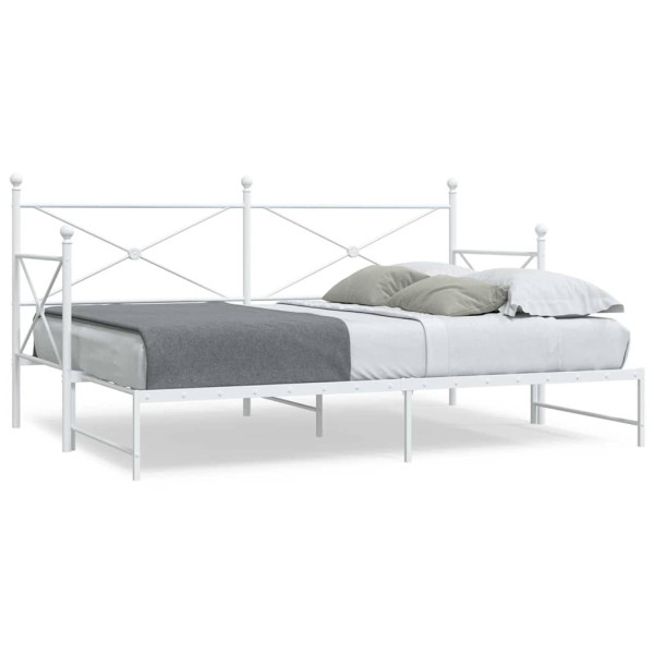 Divan com ninho sem colchão branco 80x200 cm de aço Divan com ninho sem colchão branco 80x200 cm de aço D