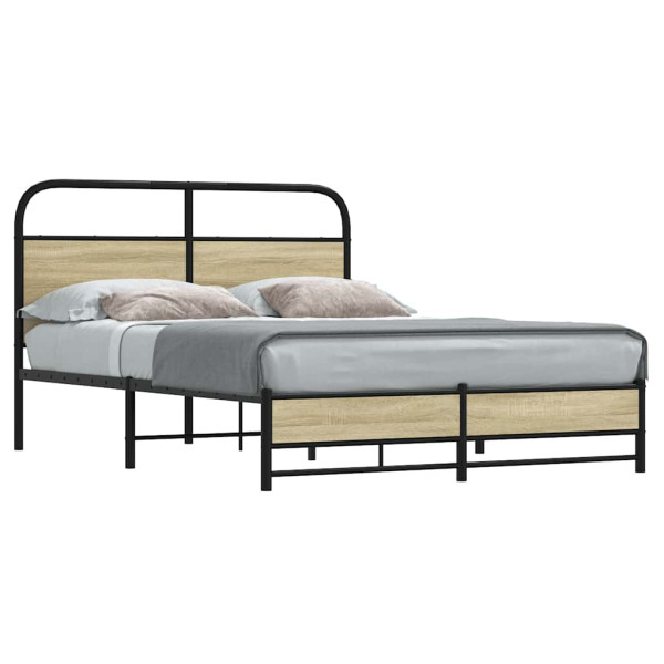 Estructura de cama sin colchón 140x190 cm madera roble Sonoma Estructura de cama sin colchón 140x190 cm madera roble Sonoma D