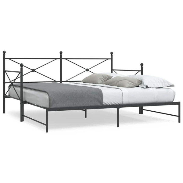Diván con nido sin colchón negro 107x203 cm acero Diván con nido sin colchón negro 107x203 cm acero D
