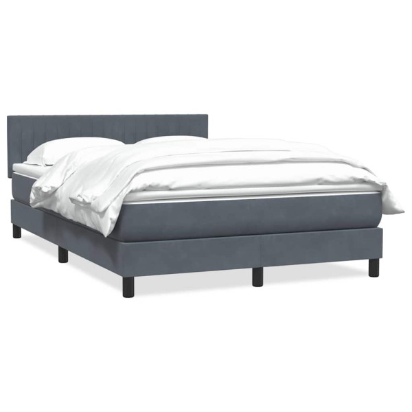 Cama box spring con colchón terciopelo gris oscuro 140x210 cm Cama box spring con colchón terciopelo gris oscuro 140x210 cm D