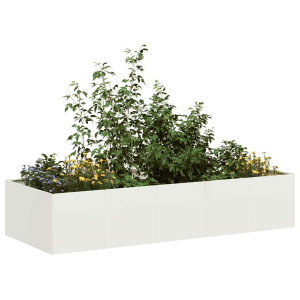 Jardinera acero blanco 200x80x40 cm D