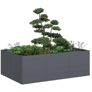 Jardinera acero gris antracita 120x80x40 cm D