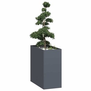 Jardinera acero gris antracita 40x80x80 cm D