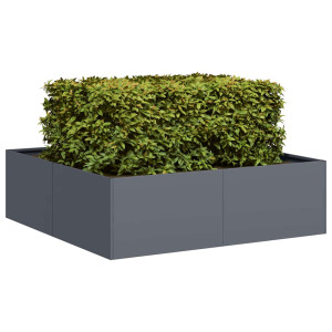 Jardinera acero gris antracita 100x100x30 cm D