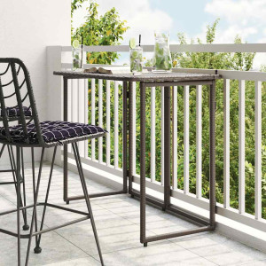 Mesa de jardín plegable marrón 90x51x75 cm ratán sintético D