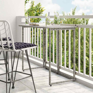 Mesa de jardín plegable gris 90x51x75 cm ratán sintético D
