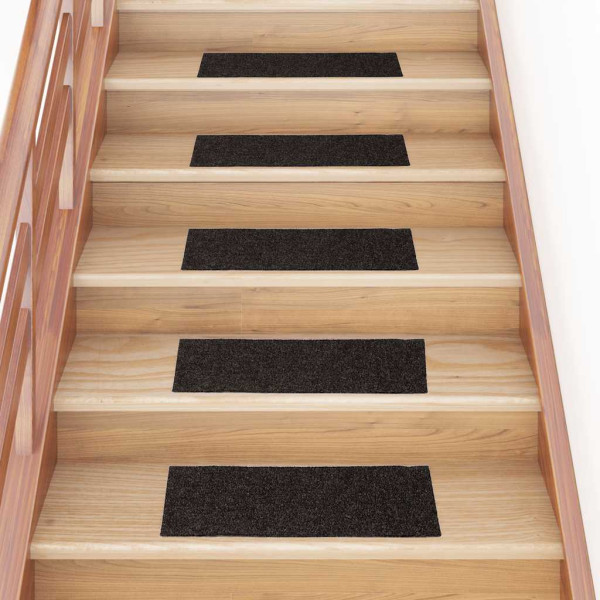 Alfombrillas escaleras autoadhesivas 30uds marrón 60x25 cm D