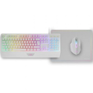 Pack Mars Gaming MCP124 teclado + ratón + alfombrilla blanco D