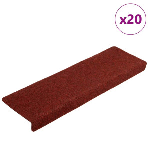 Alfombrilla autoadhesiva escalera 20 uds rojo burdeos 65x21x4cm D