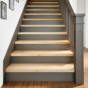 Peldaños de escalera 4 uds madera maciza 90x25x2 cm D